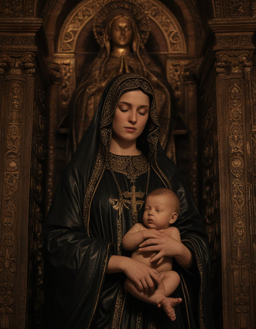 Gothic Madonna in Devotional Splendor
