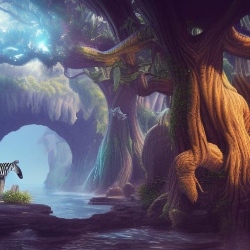 Zebra in Dreamworld: Fantasy Concept Art