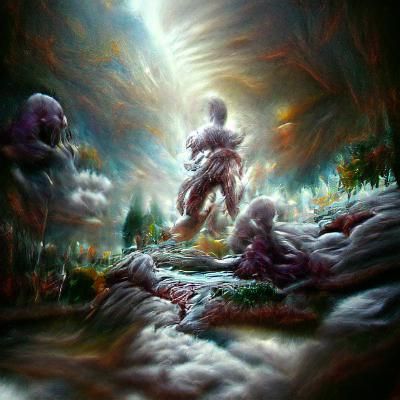 Epic Battle: Goku vs Frieza in Astral Oil Painting