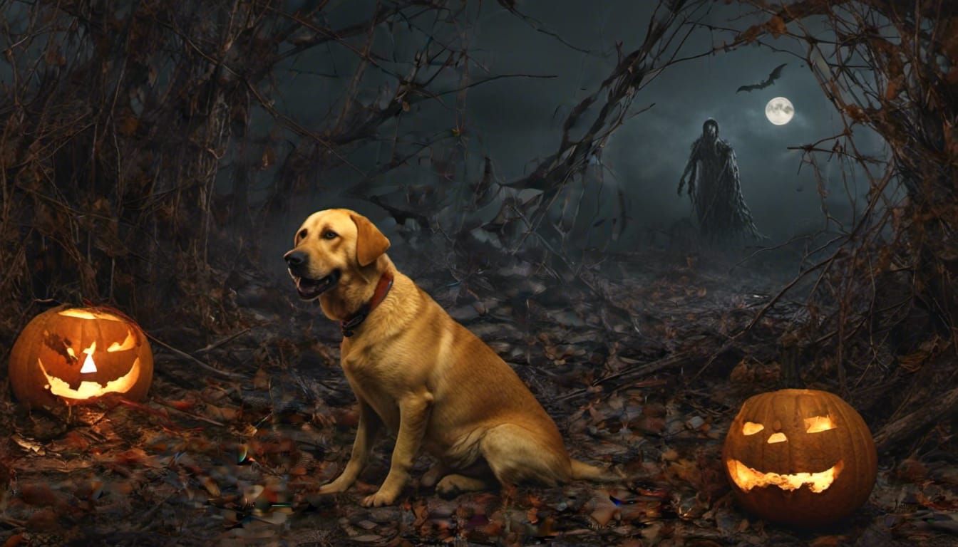 Halloween Jack-o'-Lantern Painting in Francis Bacon Style