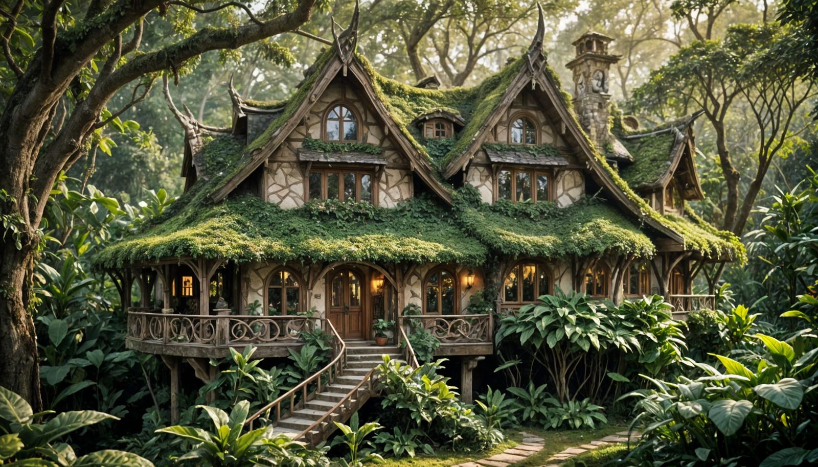 Enchanted Jungle Cottage in Elven Splendor
