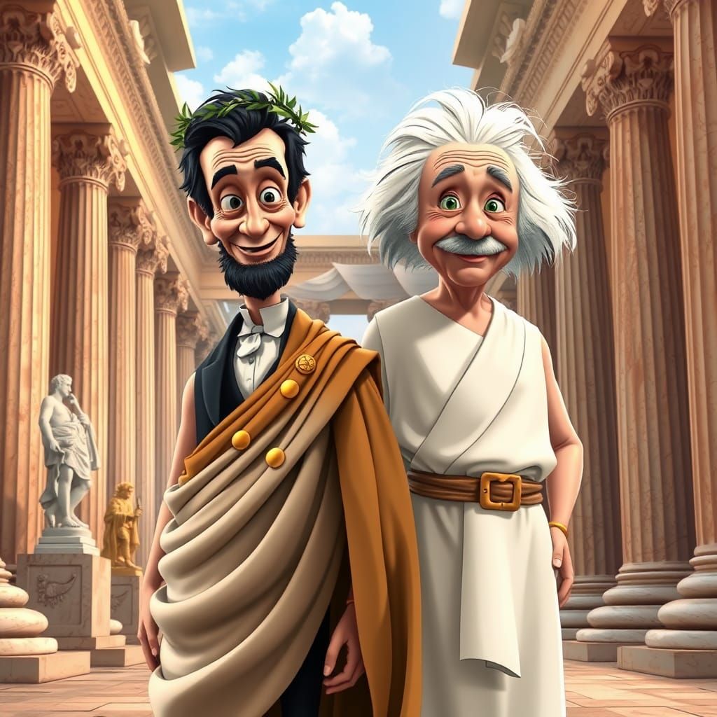 Abraham Lincoln and Albert Einstein in Ancient Greece