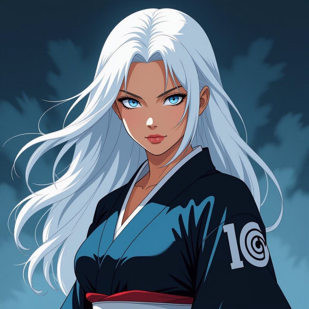 Hinata Hyuuga in Comic Book Art Style