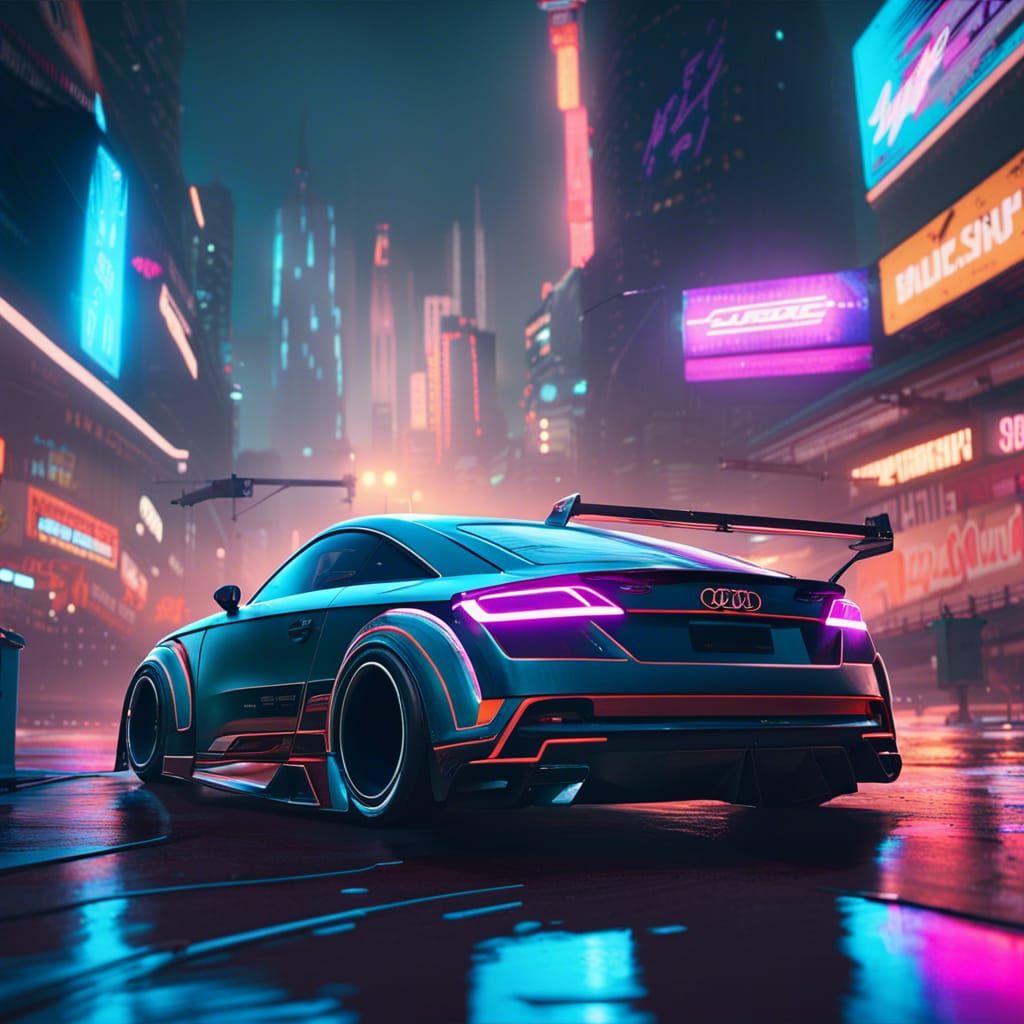 Audi TT Wins Cyberpunk Drag Race