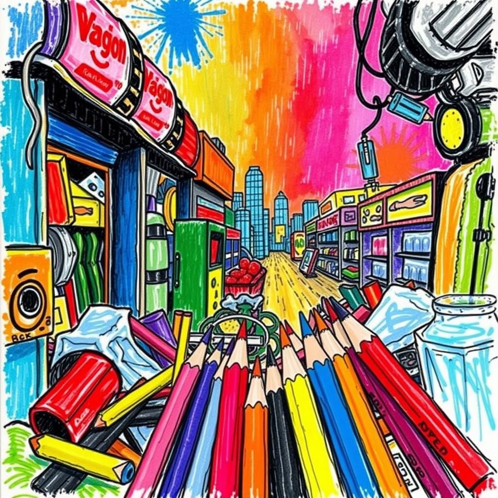 Naive Art: Excessive Consumption in Dystopian Setting