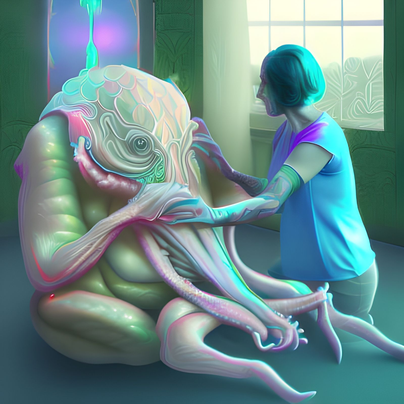 Cthulhu gets a massage at the spa