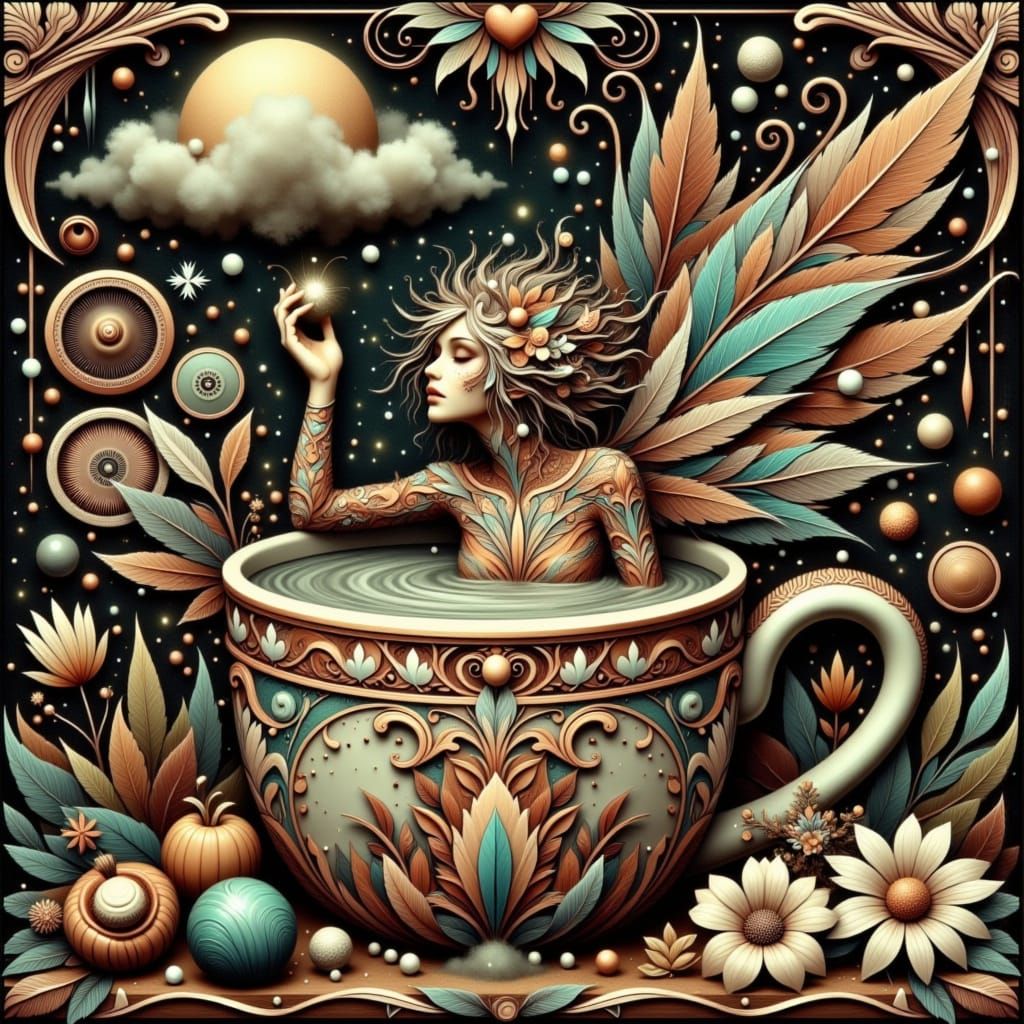 Charming Faeries on Dipylon Pottery Coffee Mug
