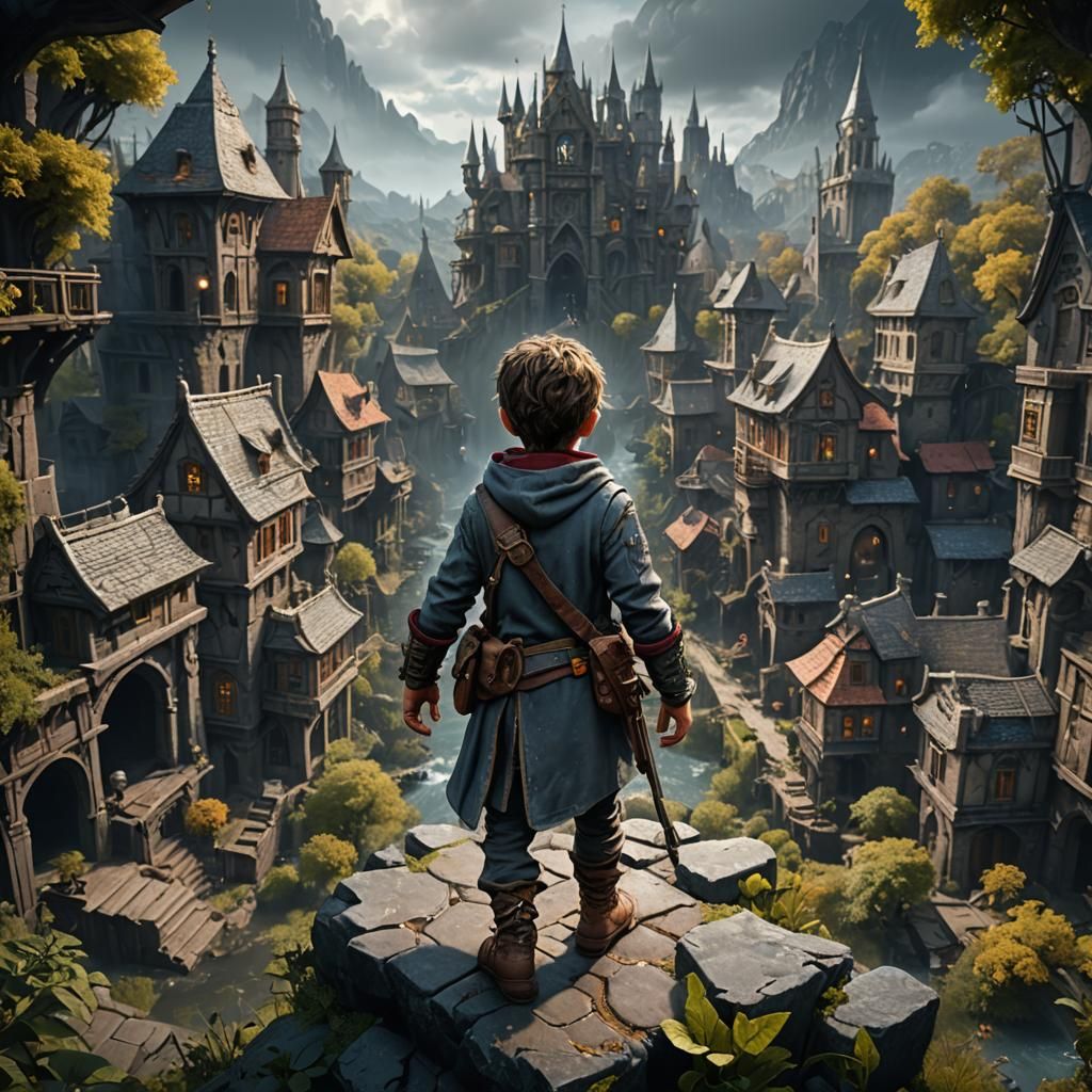 Detailed Matte Painting of Boy in Unreal Engine