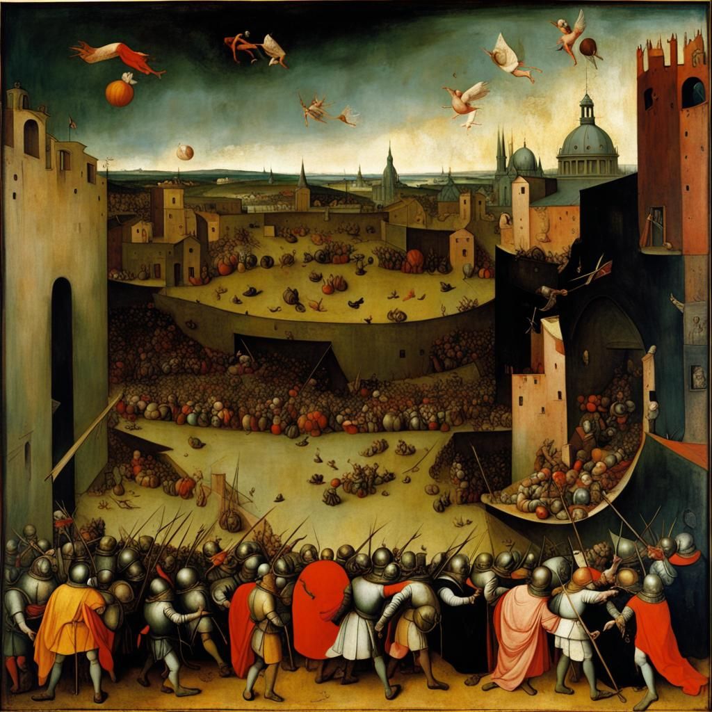 Fall of Rome as Oil Painting