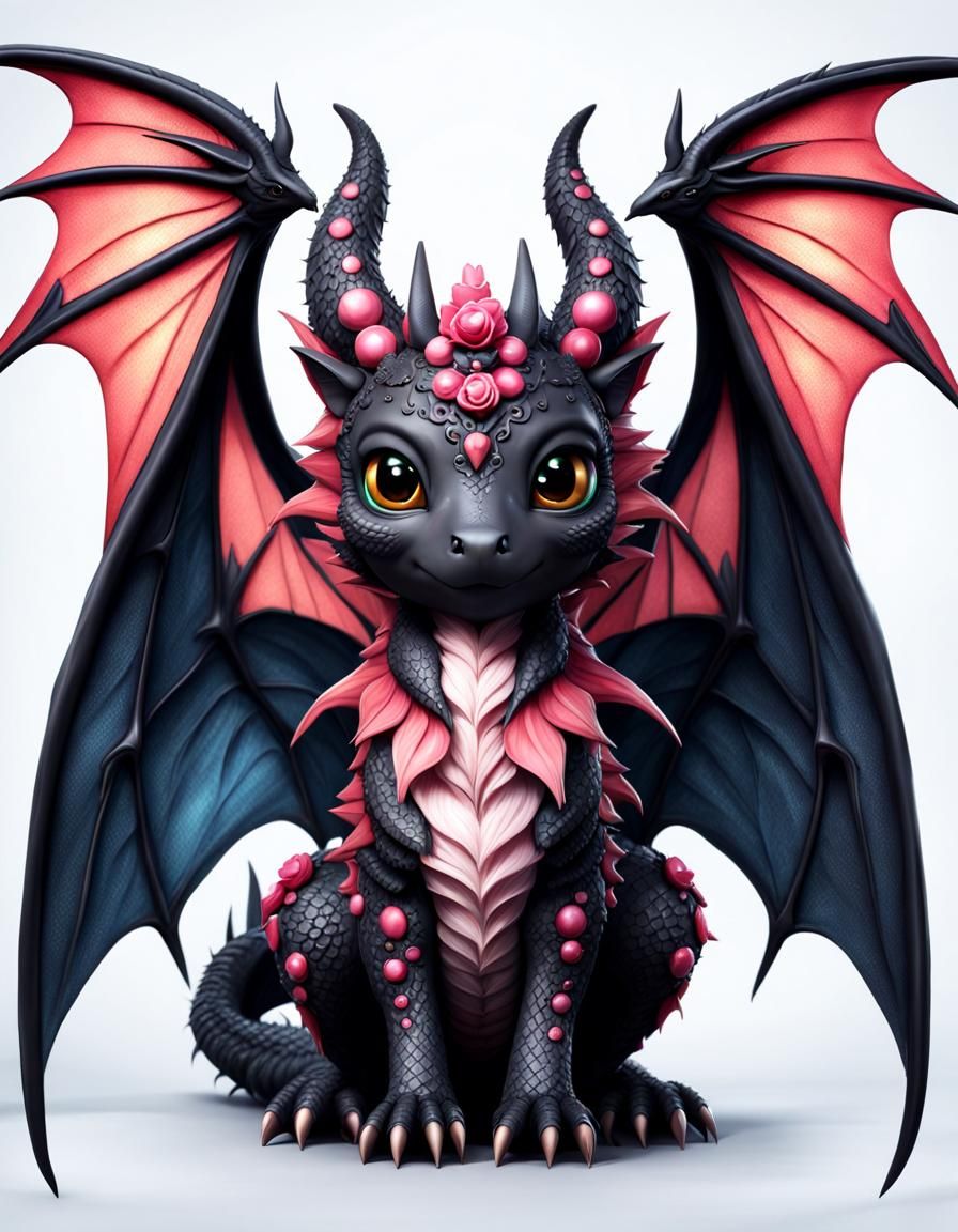 Detailed Rose Dragon Concept Art in 8K