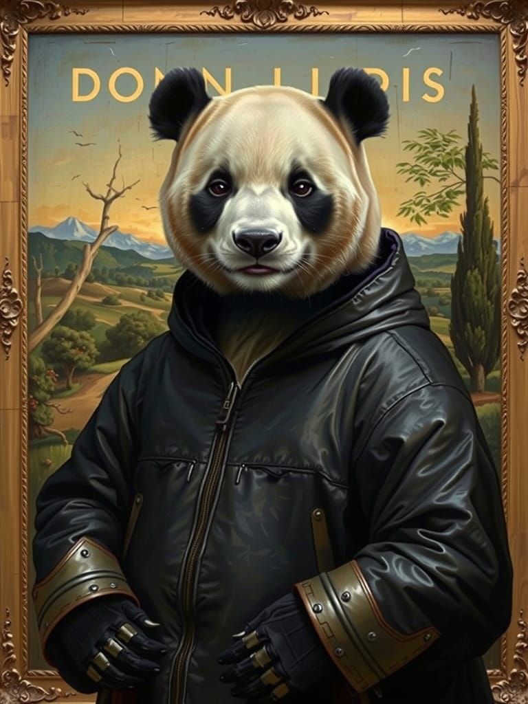 Panda Renaissance: A Fuzzy Face in Mona Lisa's Place