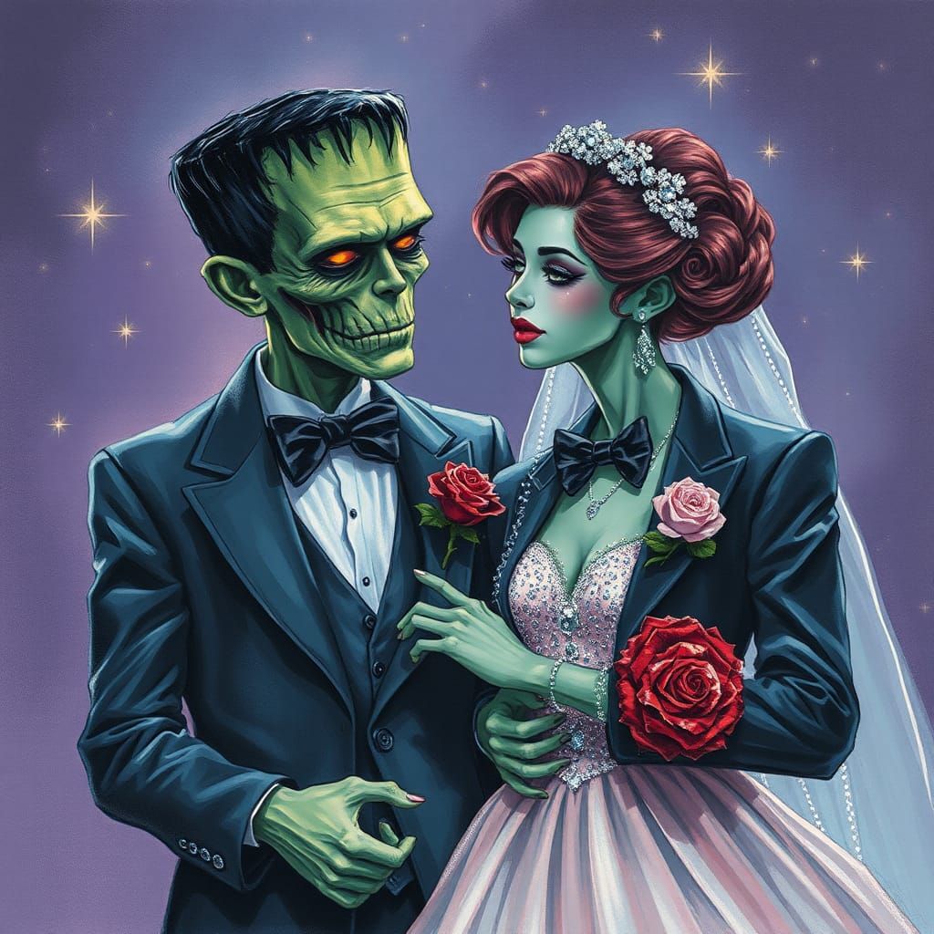 Prom Night: Teenage Frankenstein's Monster in Oil Paint