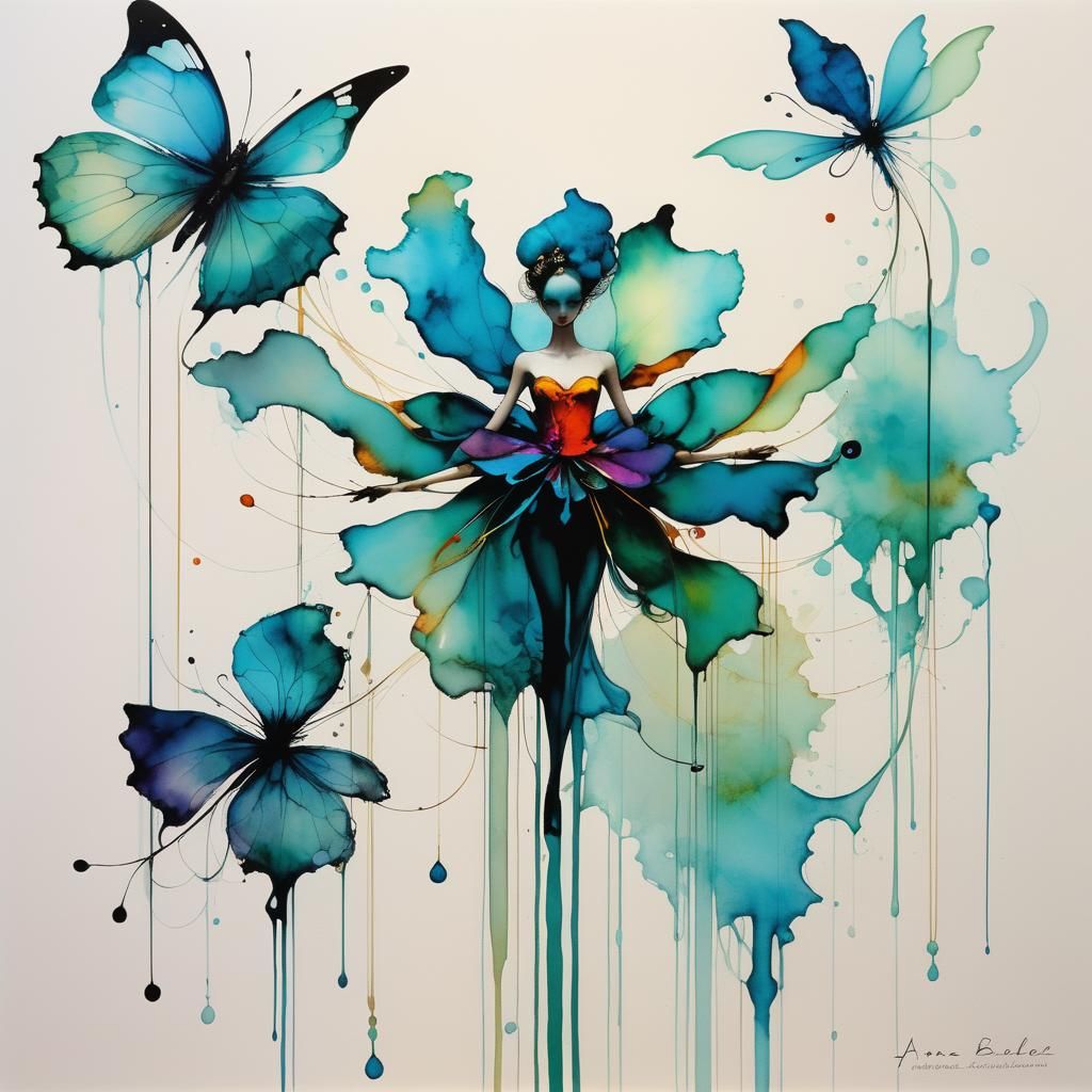 Mystical Arabesque Painting in Triadic Colors