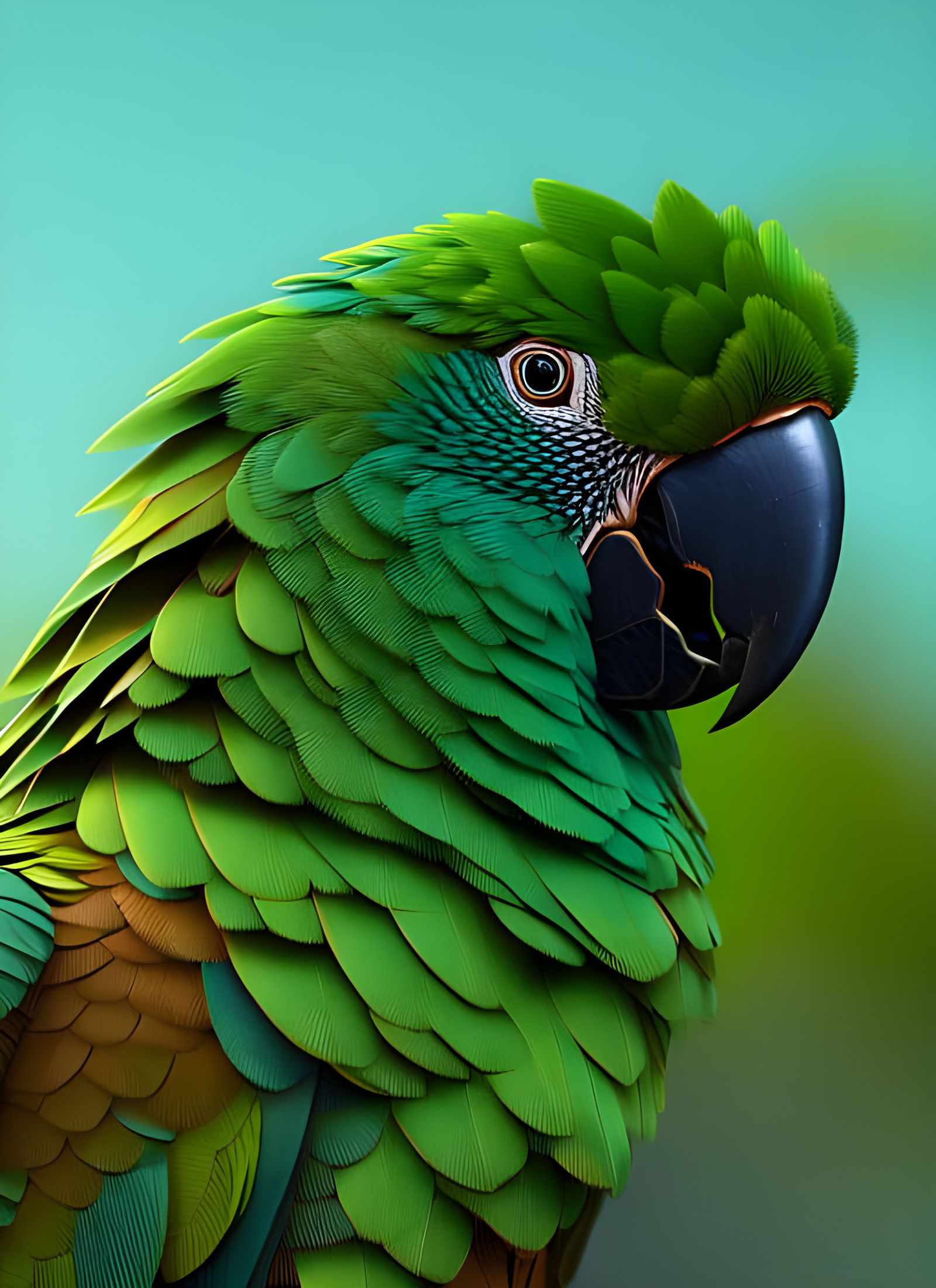 Striking Macaw Portrait in Hyperdetailed Digital Art