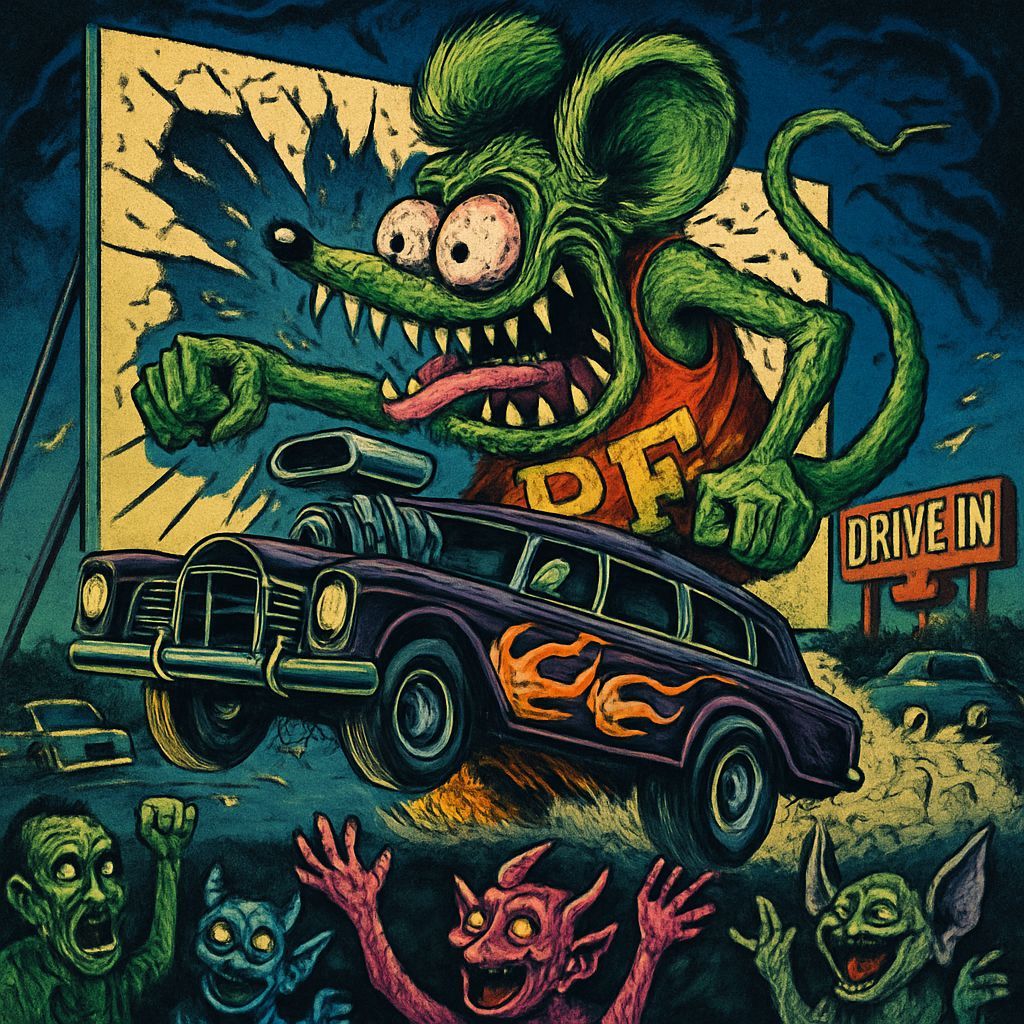 Rat Fink Monster Crashes Drive-In Theater