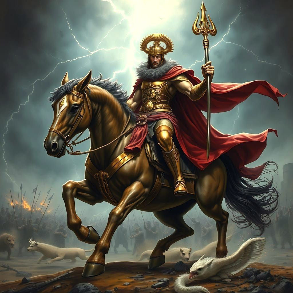 Divine Warrior on a Fierce War Horse