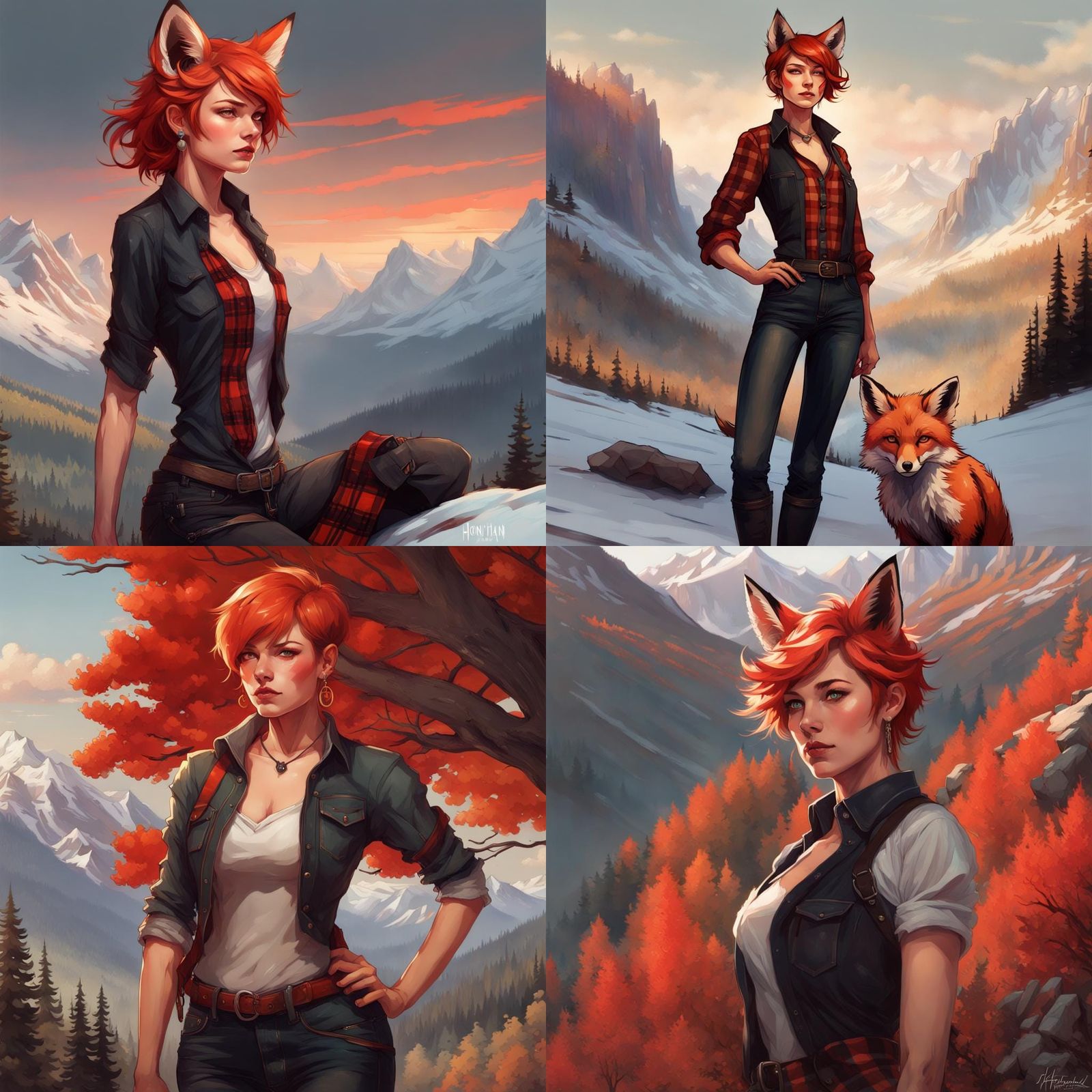 Girl with Red Fox: Hyperdetailed Artstation Portrait