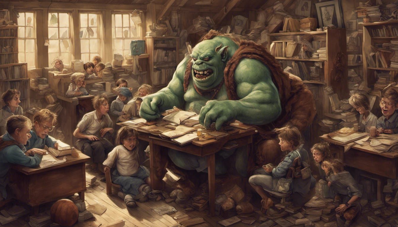 Colossal Ogre Fitting Tiny Desk