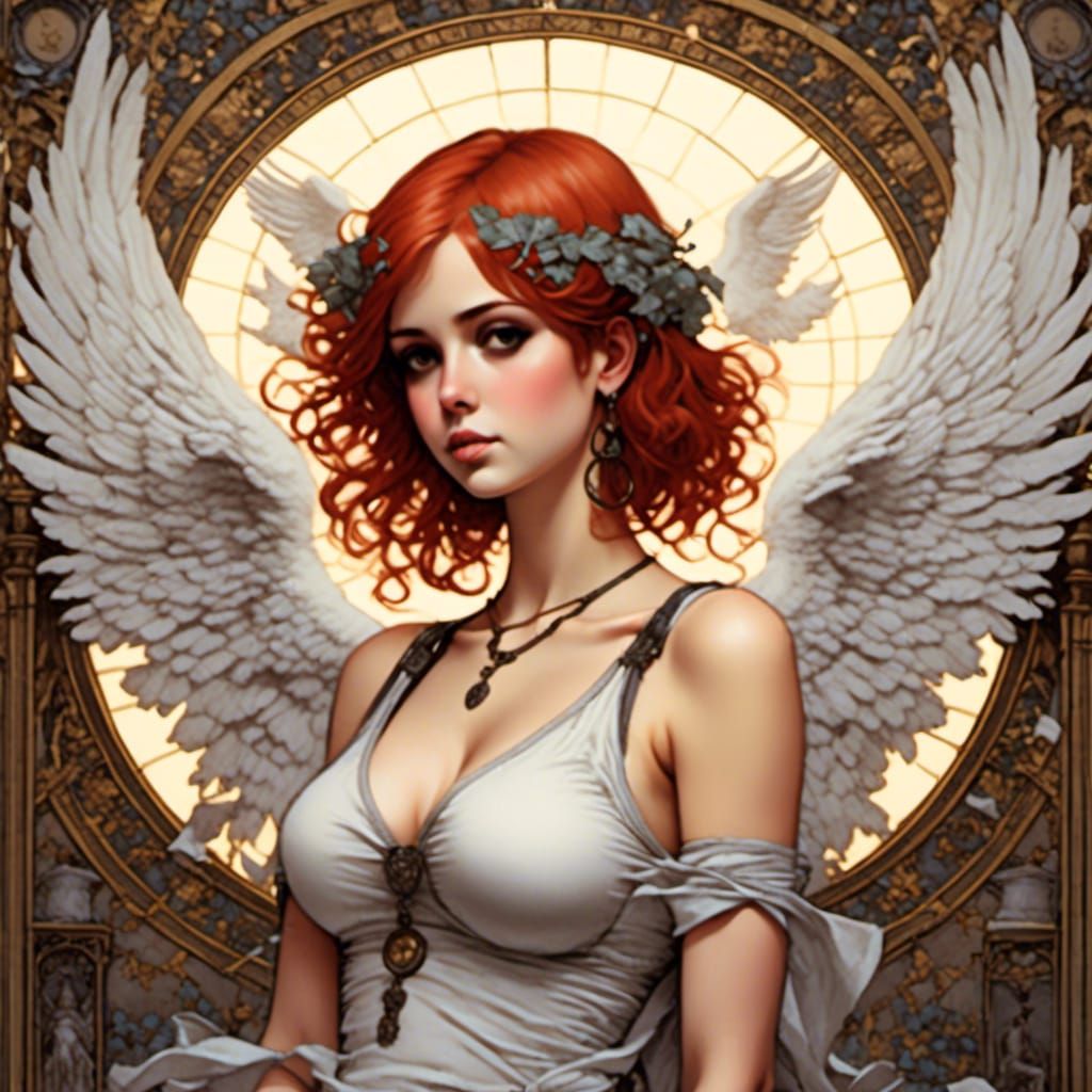 Serene Angel of Fortune in Digital Art