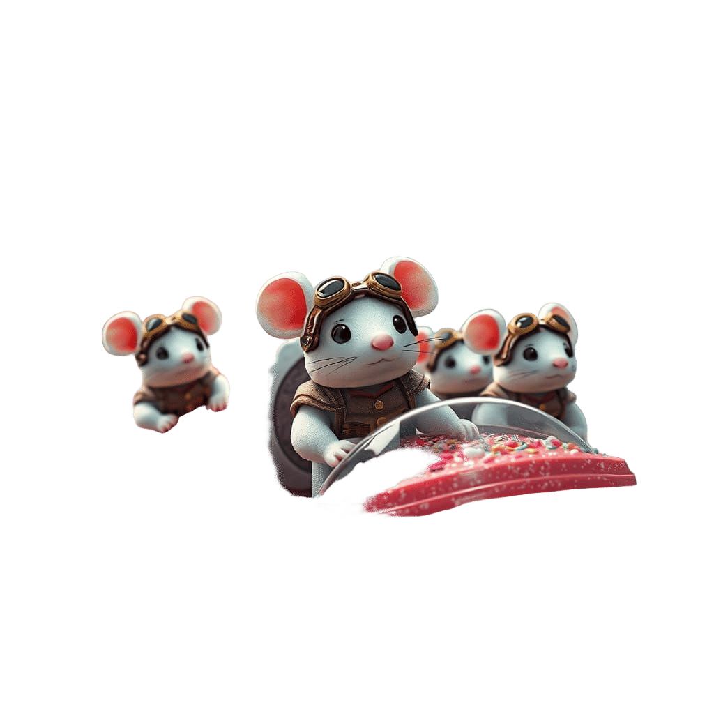 Marshmallow Mice Pilots Navigate Candy Nebula