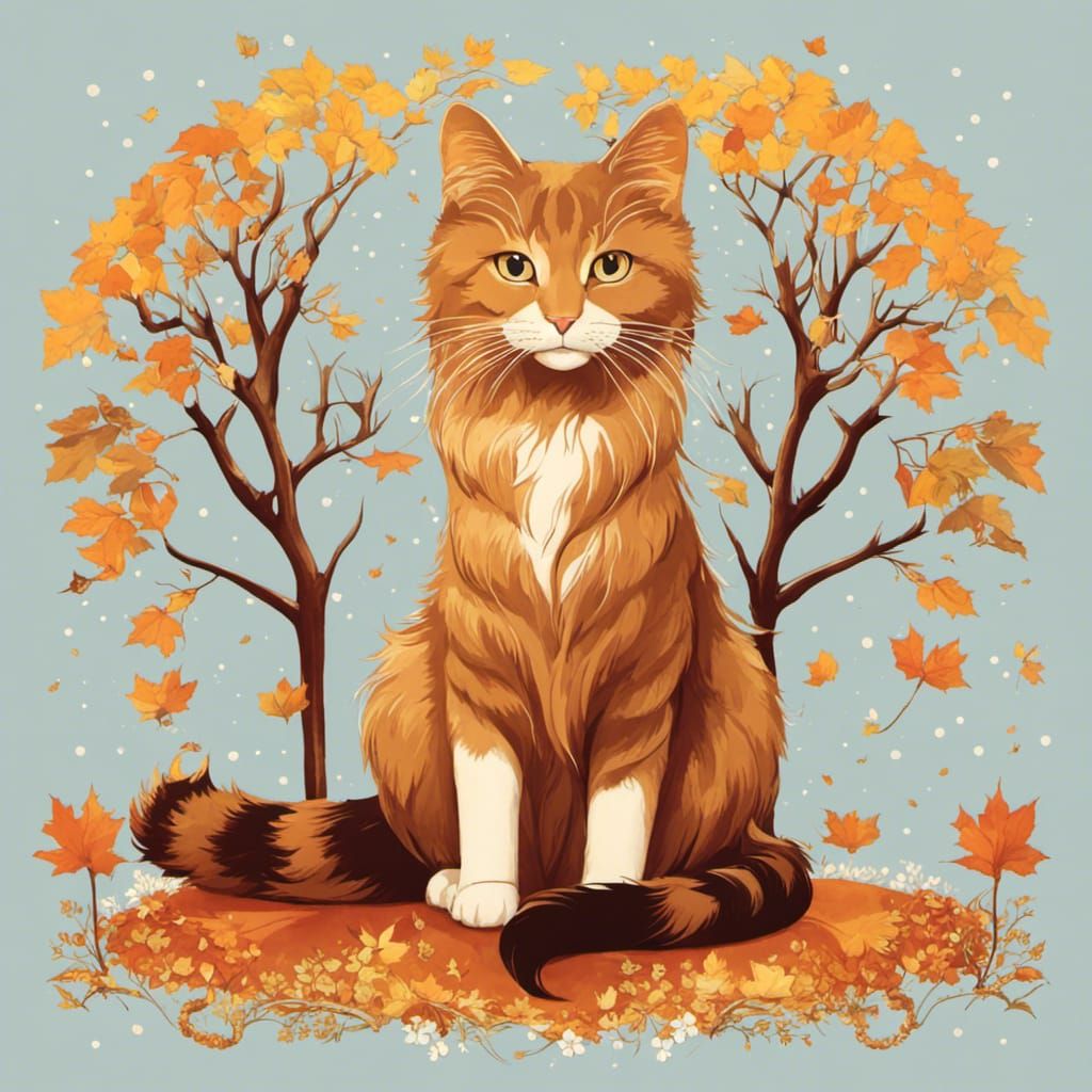Die Katze liebt den Herbst  ...