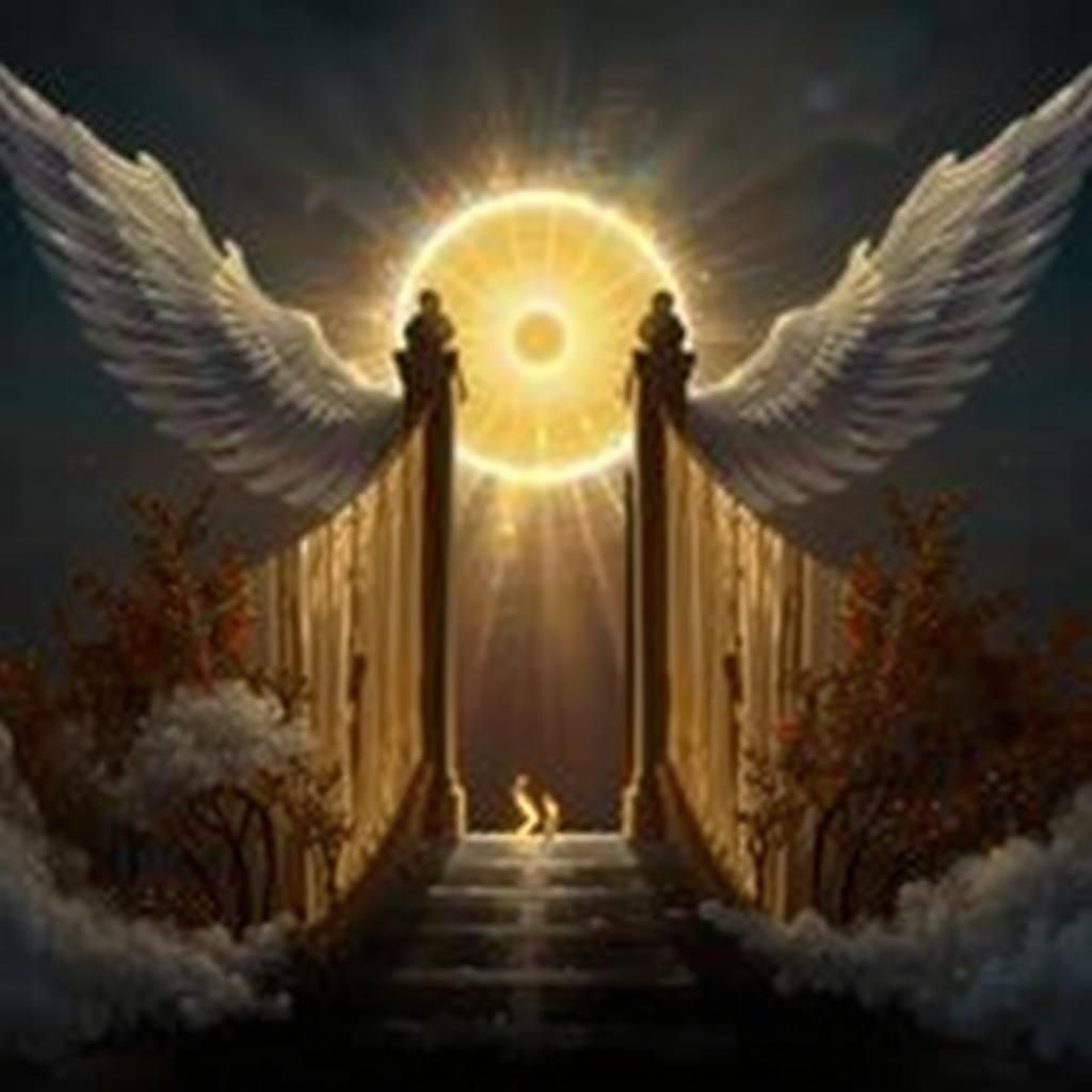 Ethereal Luminous Being in Dreamy Landscape