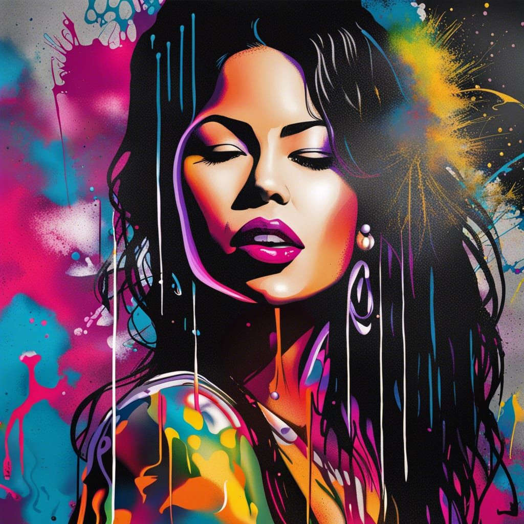Selena Quintanilla in Graffiti Splash Art