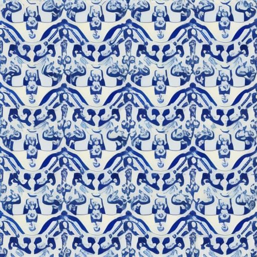 Blue and White Ornamental Paisley Pattern
