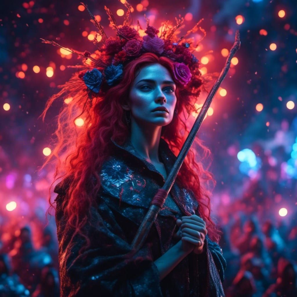 Cyberpunk Witch Goddess Dance Performance