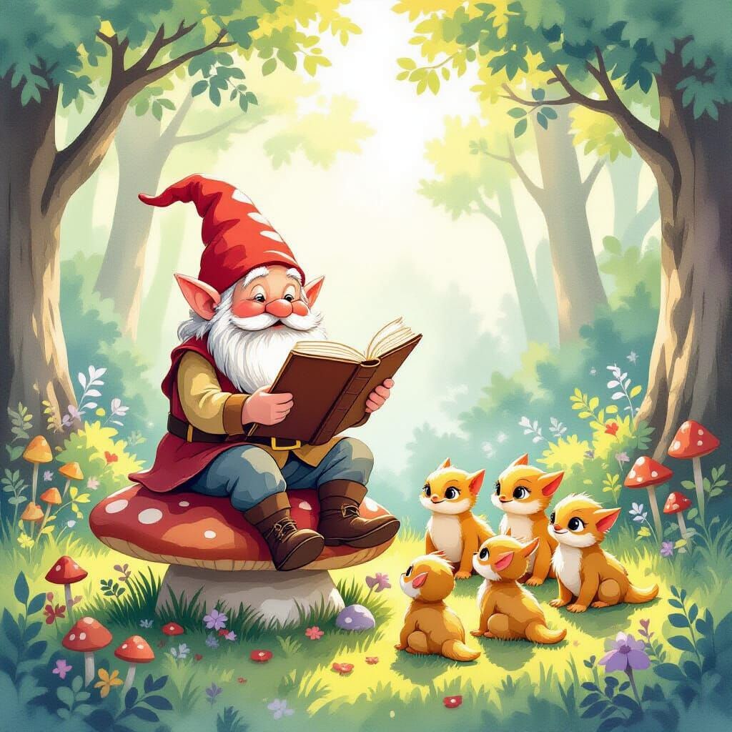 Reading to baby griffins