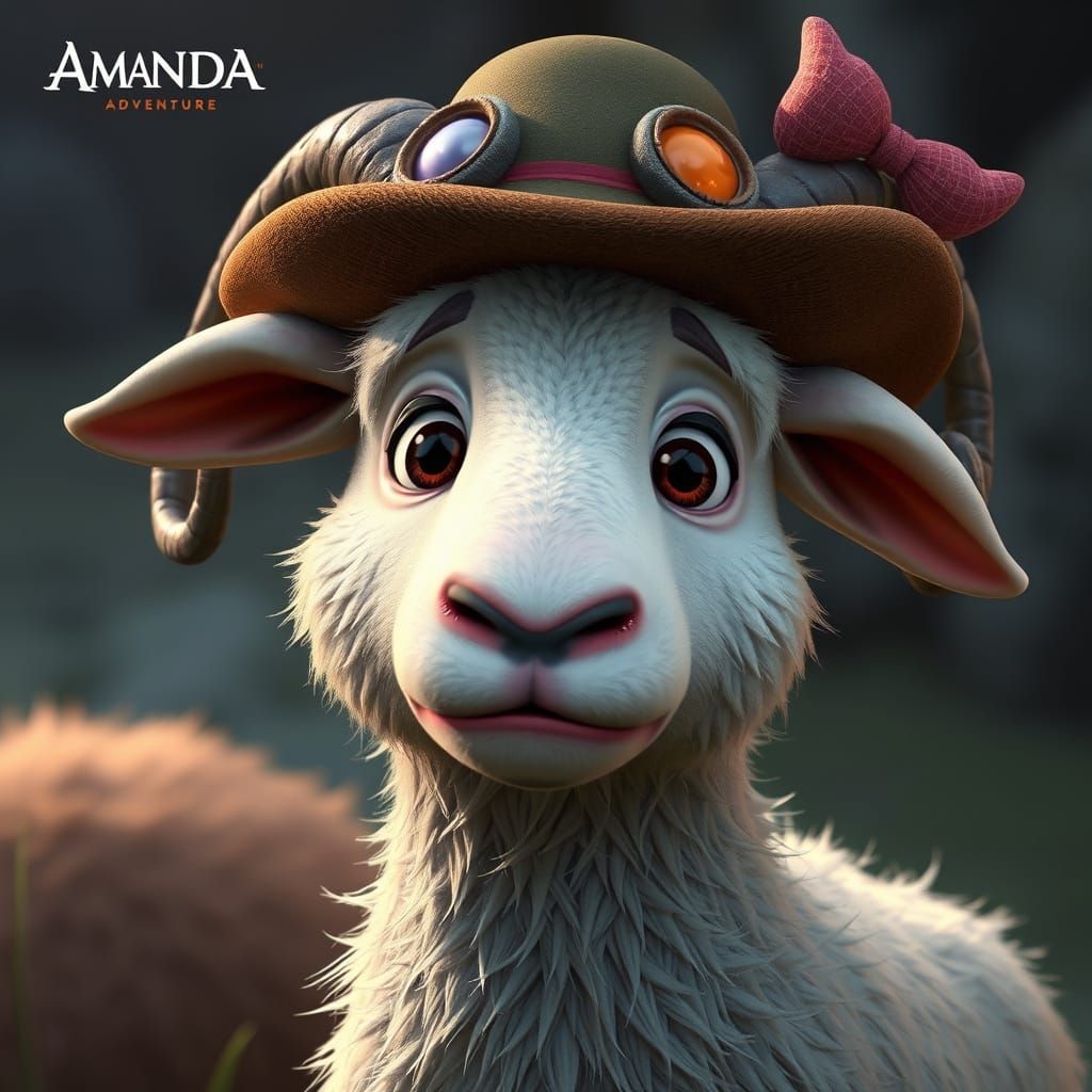 Wooly the Sheep's Nervous Encounter, Digital Art