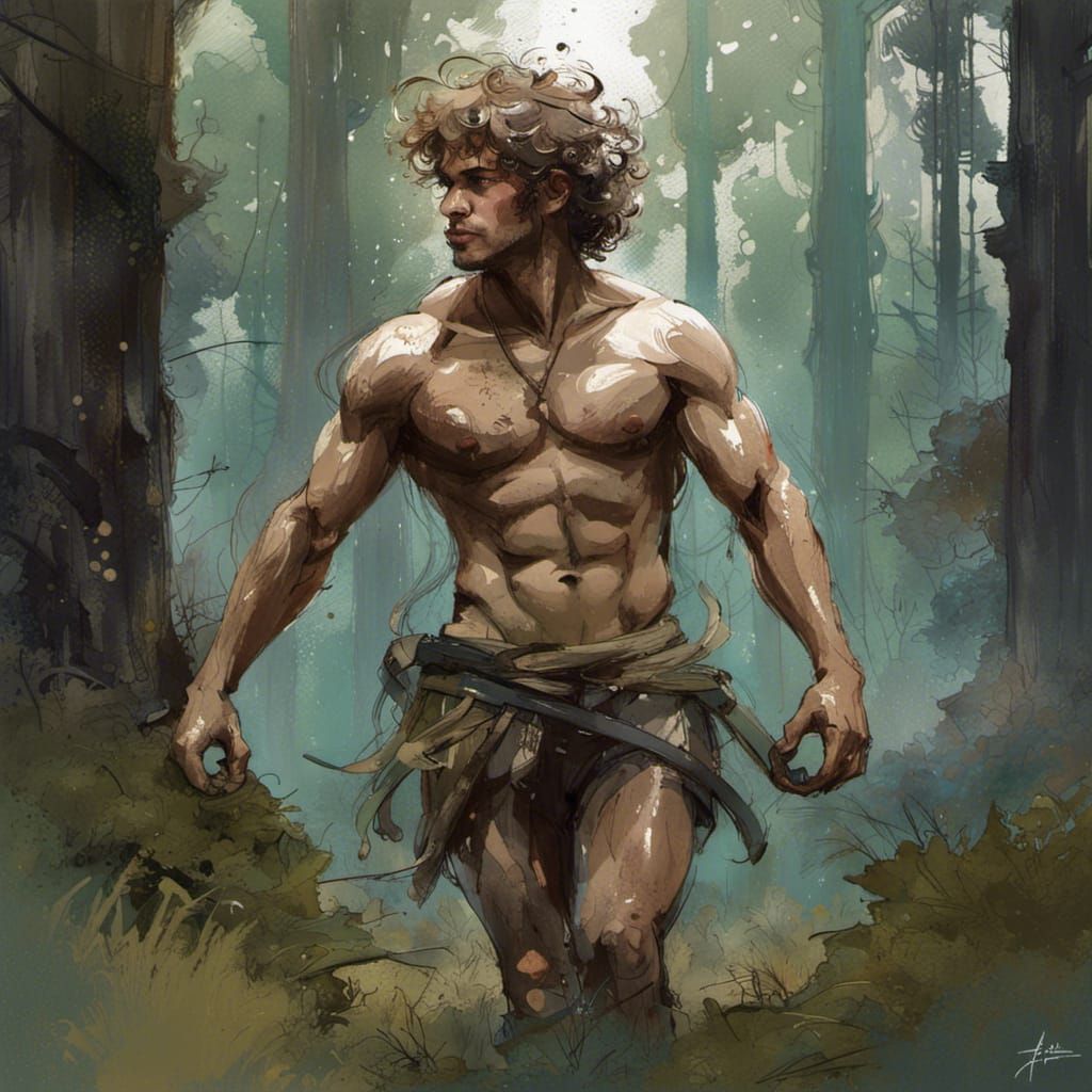 Greek Centaur in Forest: Textured Speedpaint Fine Art
