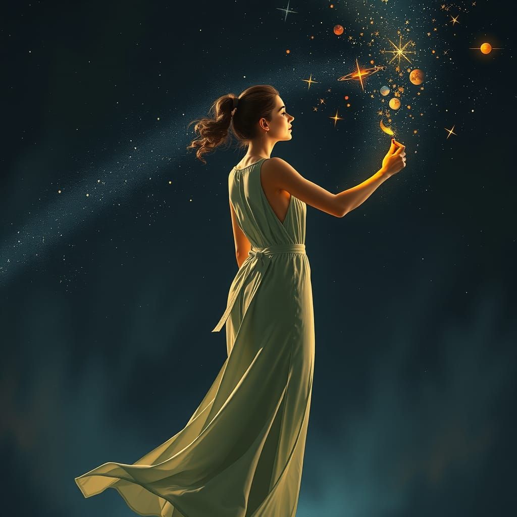 Celestial Painter Creates Stars in Dreamlike Landscape