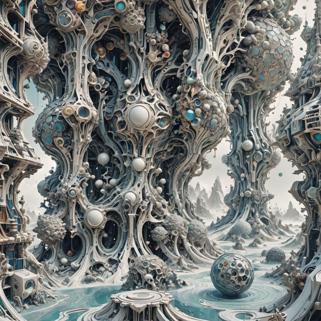 Geometric Abstract: Intricate Polychromatic 3D Render