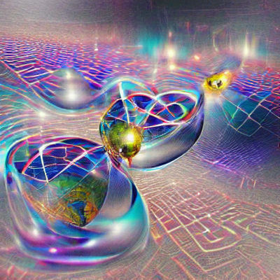Abstract Quantum Landscape in Vivid Colors