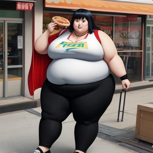 Anime Girl's Extreme Pizza Weight Gain