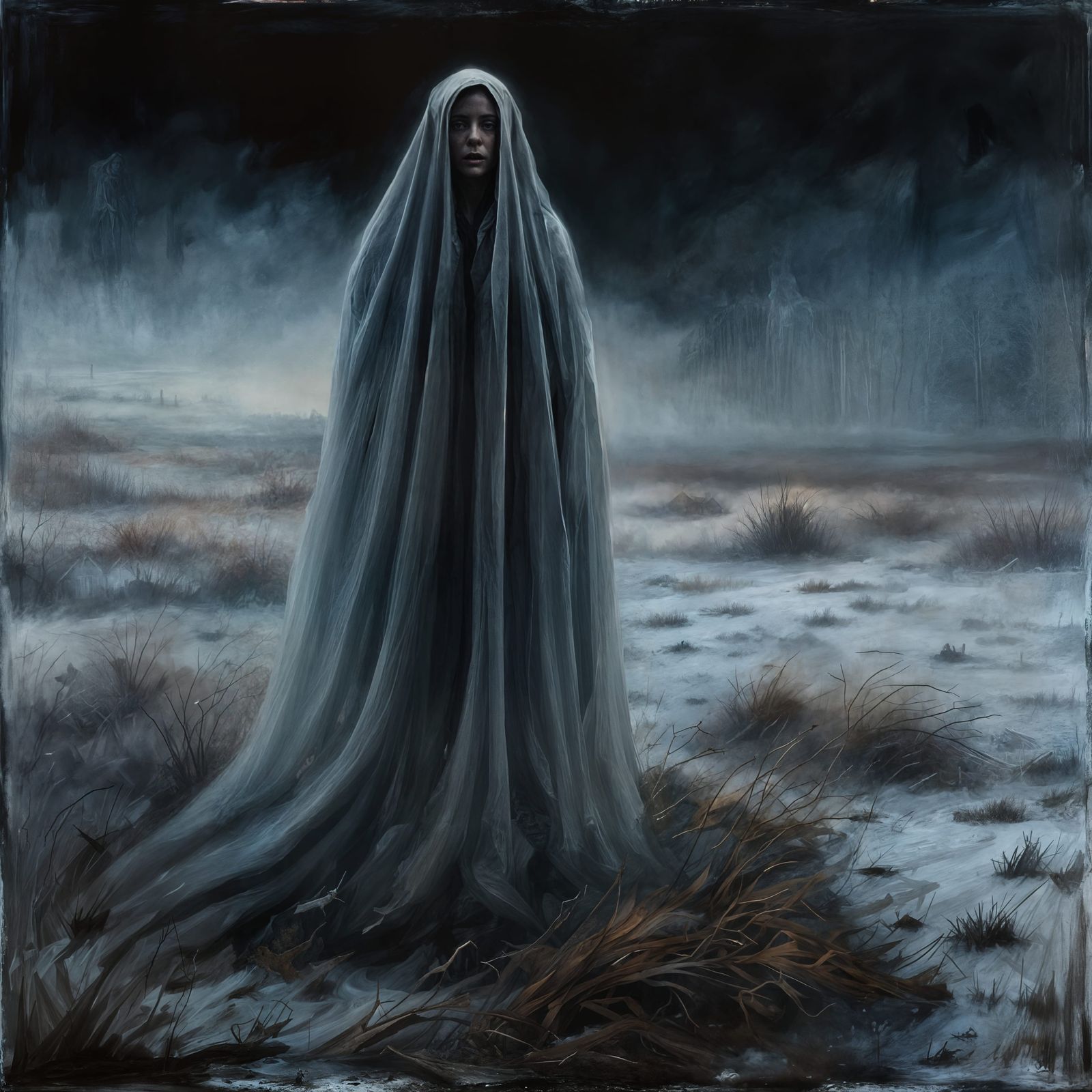 Ethereal Ghost Portrait on Desolate Moor