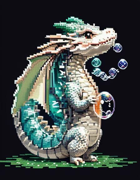 Pixelated Bubble Dragon