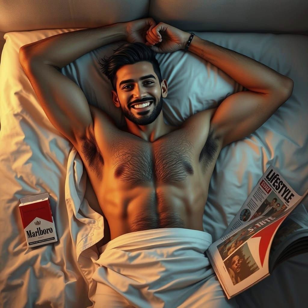 Young Man in Bed, Game Cinematic Style
