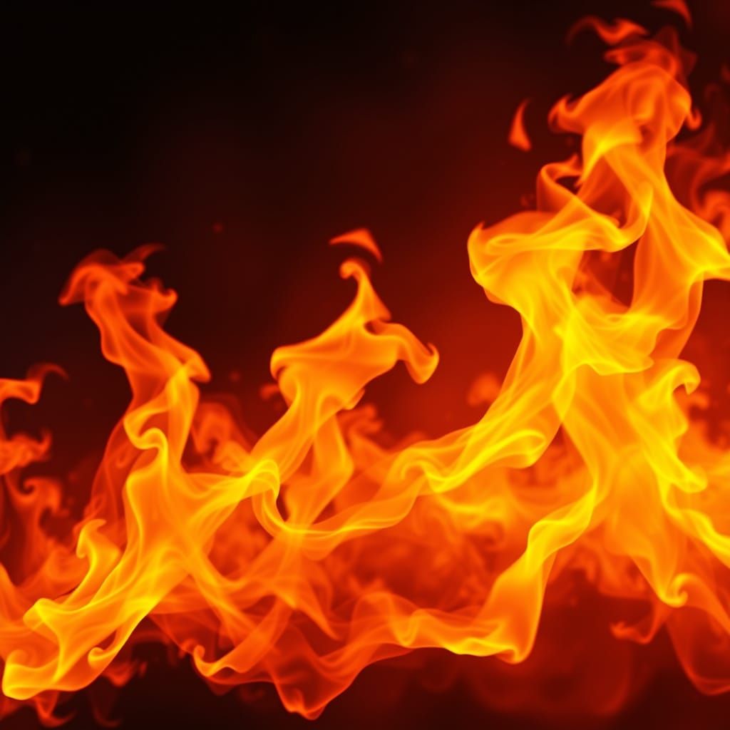 Vibrant Inferno in Abstract Expressionist Style