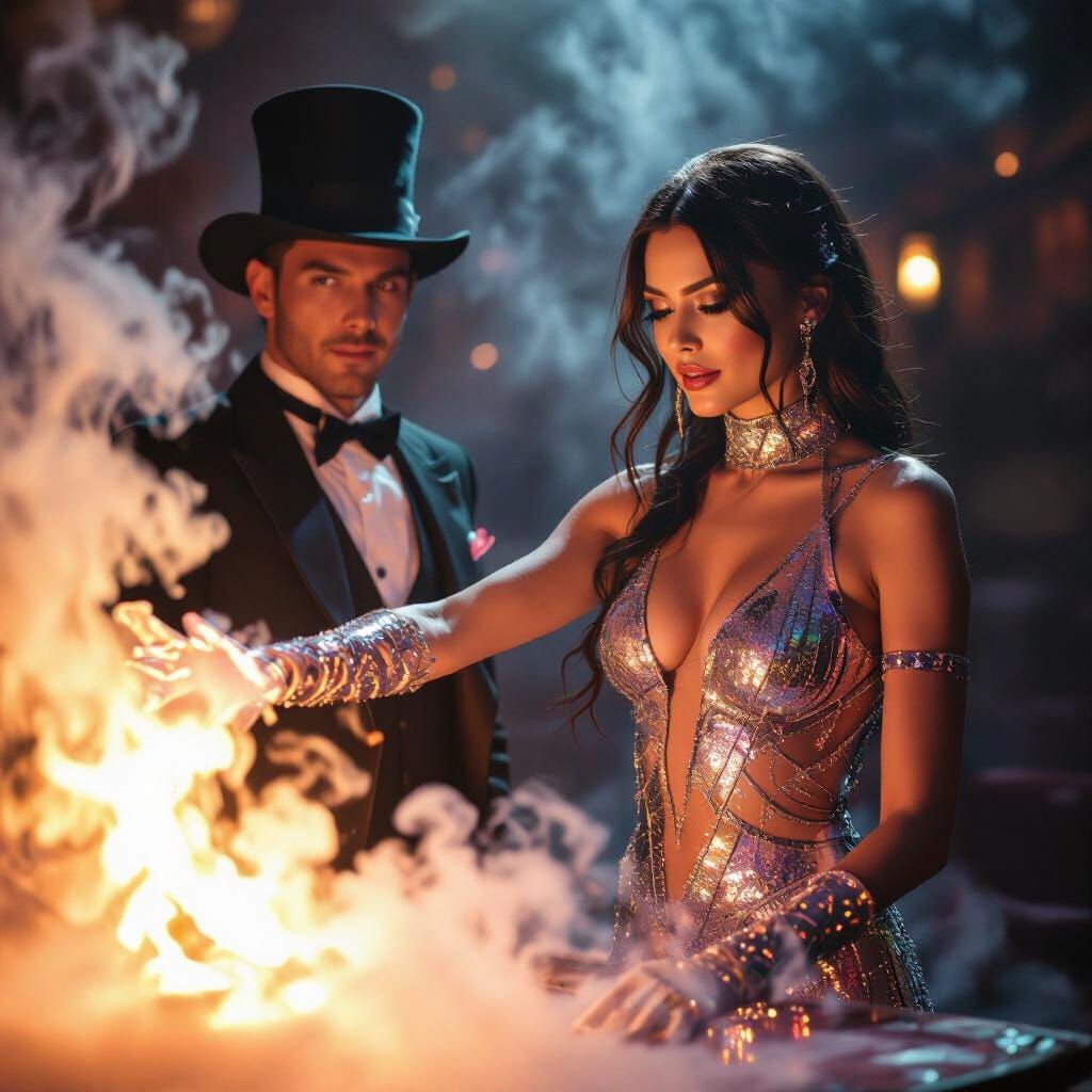 Magician's Assistant in a Mystical Theater