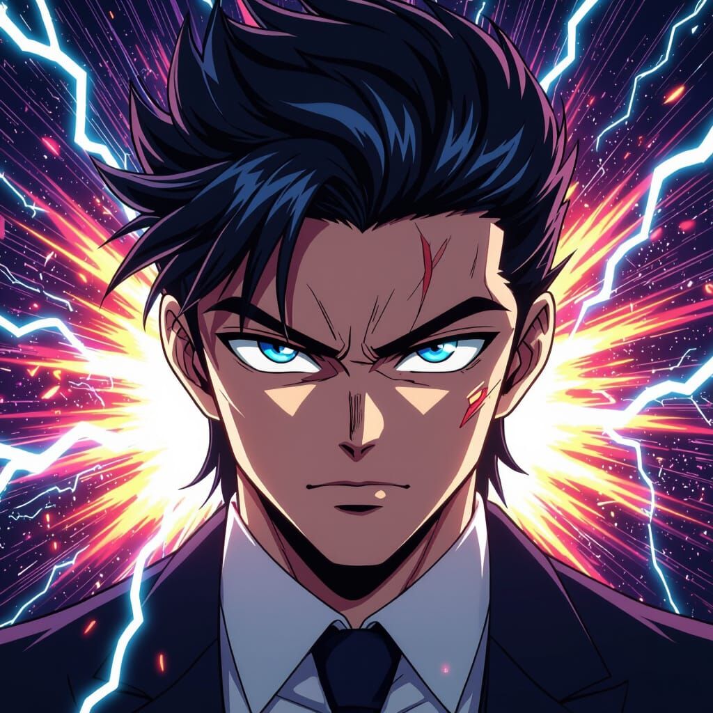 Arrogant Anime Character with Dynamic Energy