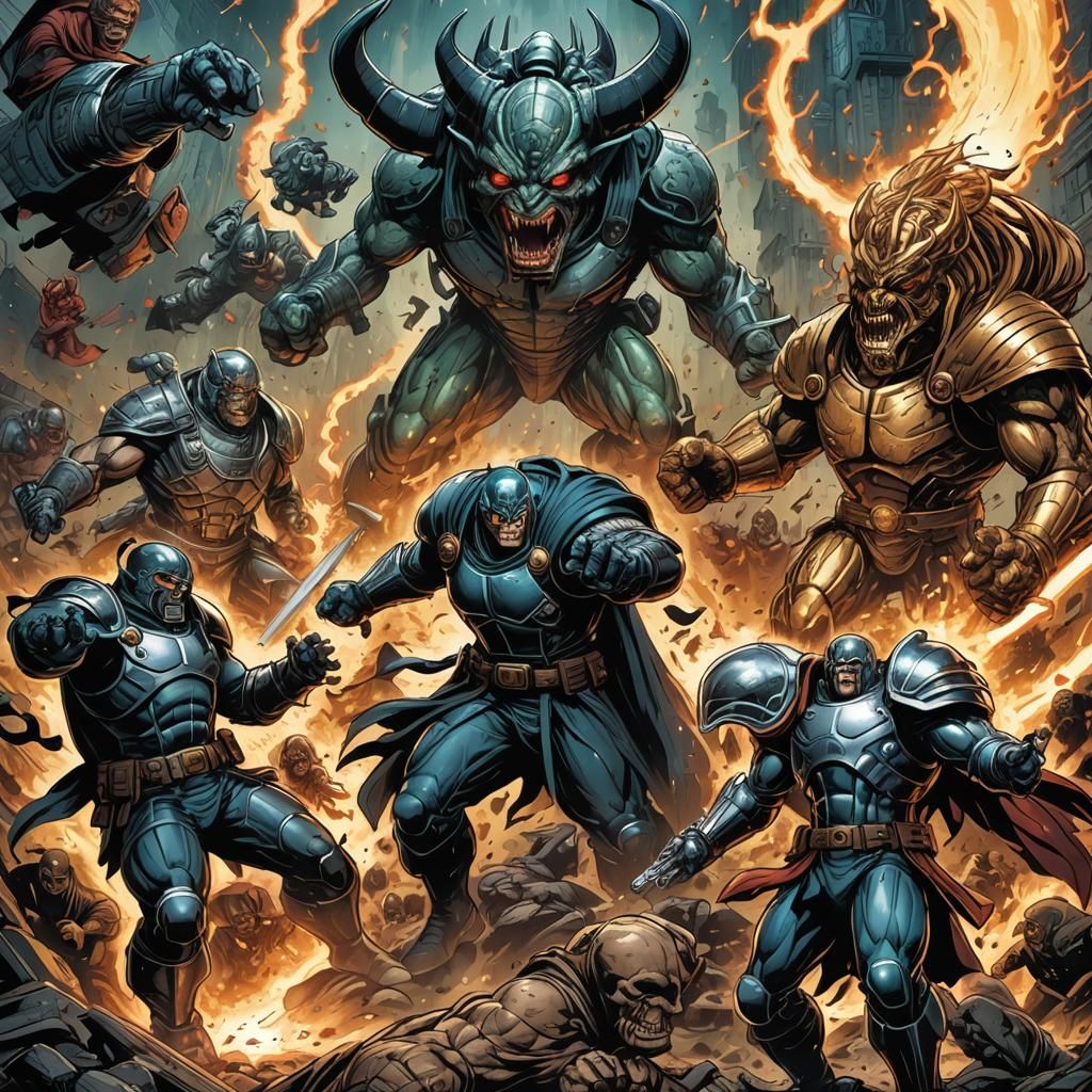 Death, God, and Devil Comic Book Battle
