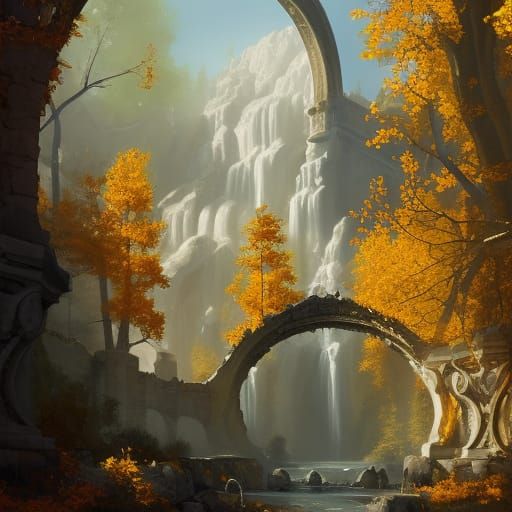 Golden Gothic Archways in Summer Sunlight