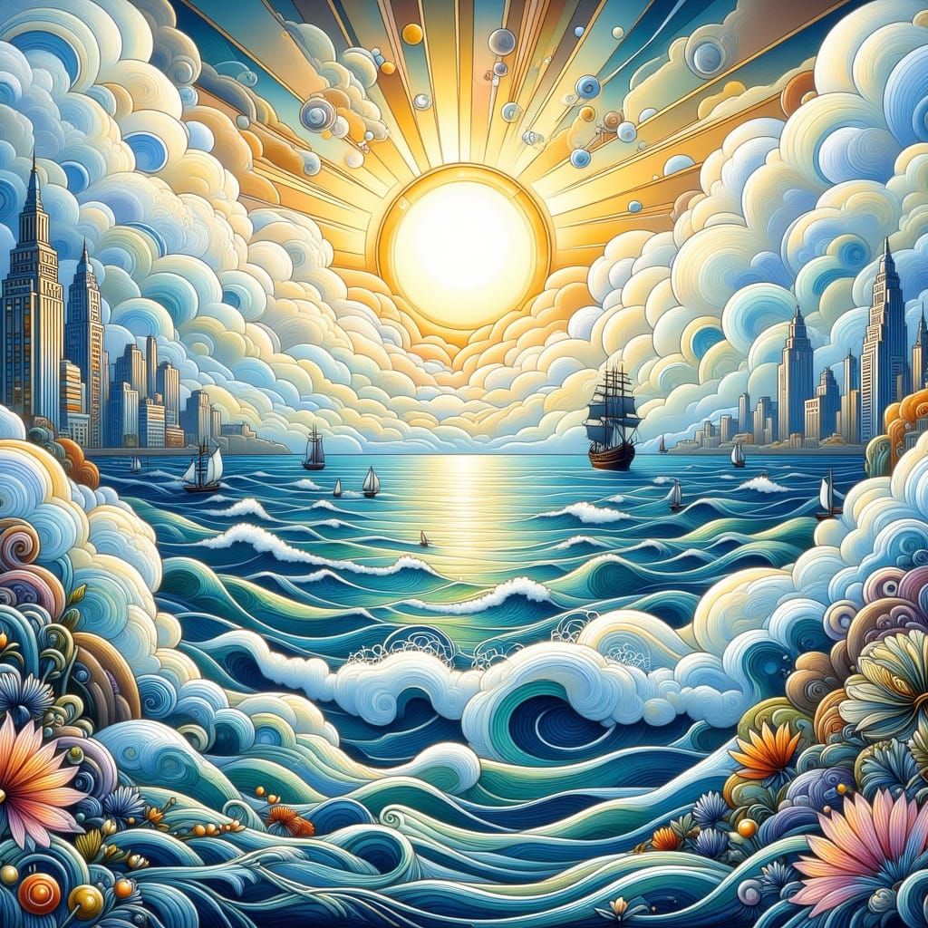 Serene Sky Meets Ocean: Yin Yang Harmony