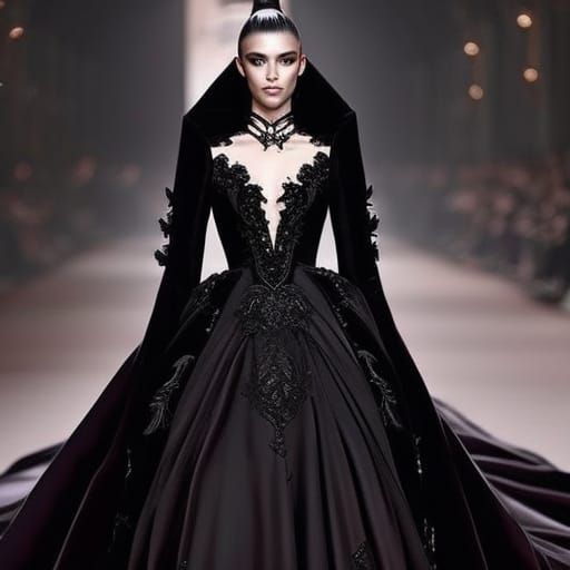 Black gothic met gala dress& ethereal vibes& beautiful craft...