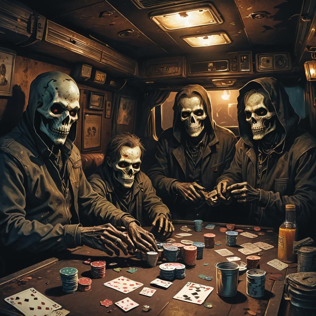 Ghouls Play Poker in a Rusted RV