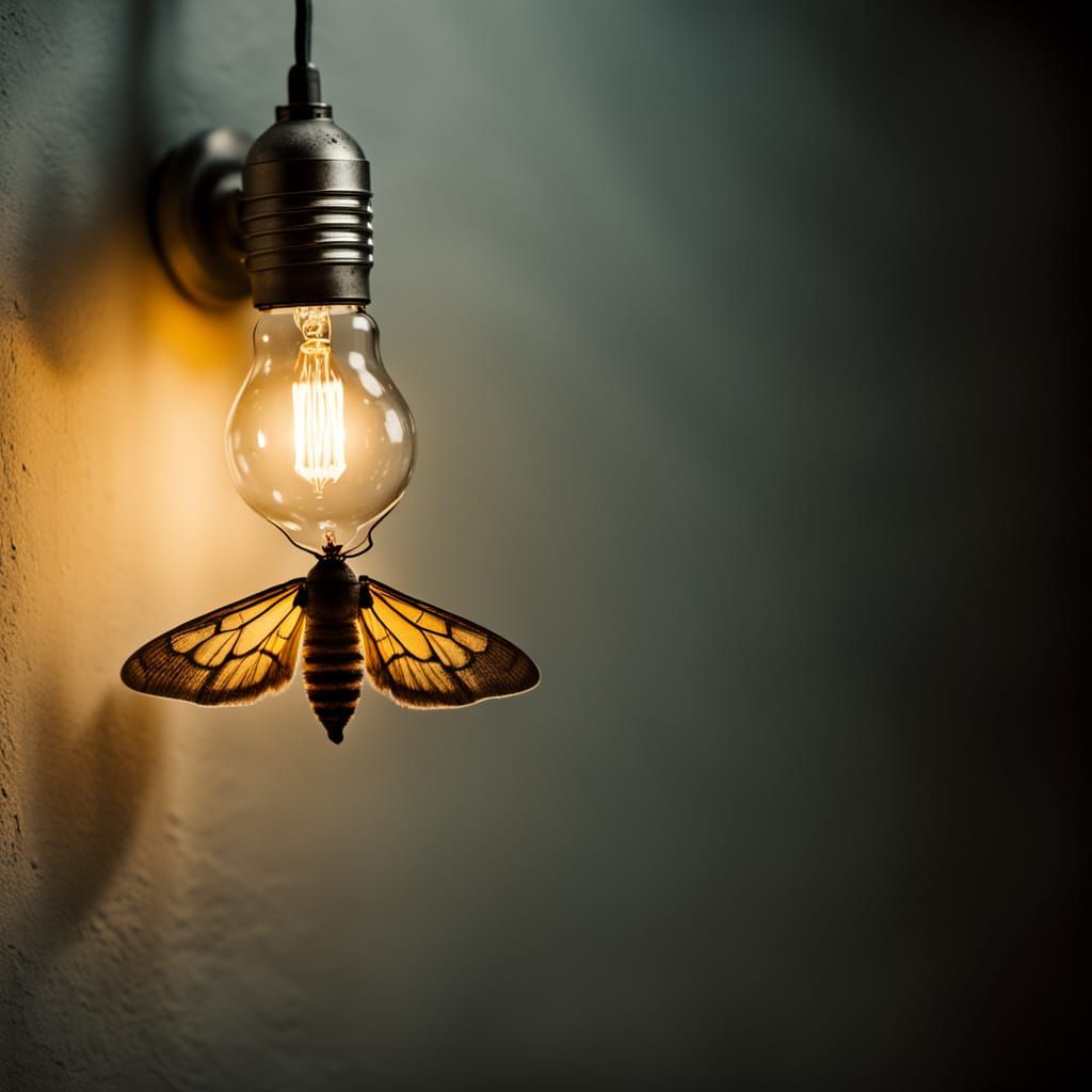 Eerie Moth Flight in Low-Key Photography
