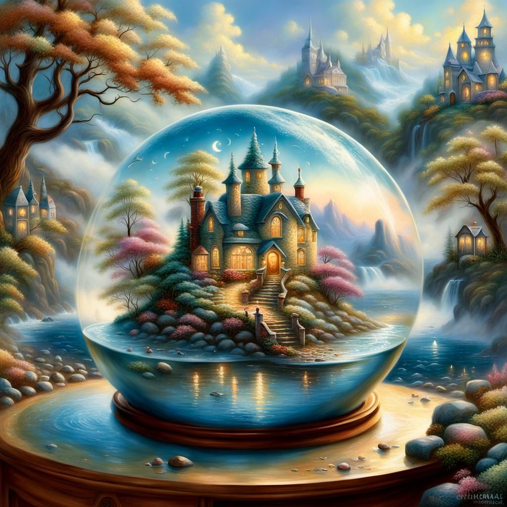 Ethereal Fantasy Landscape by Kinkade