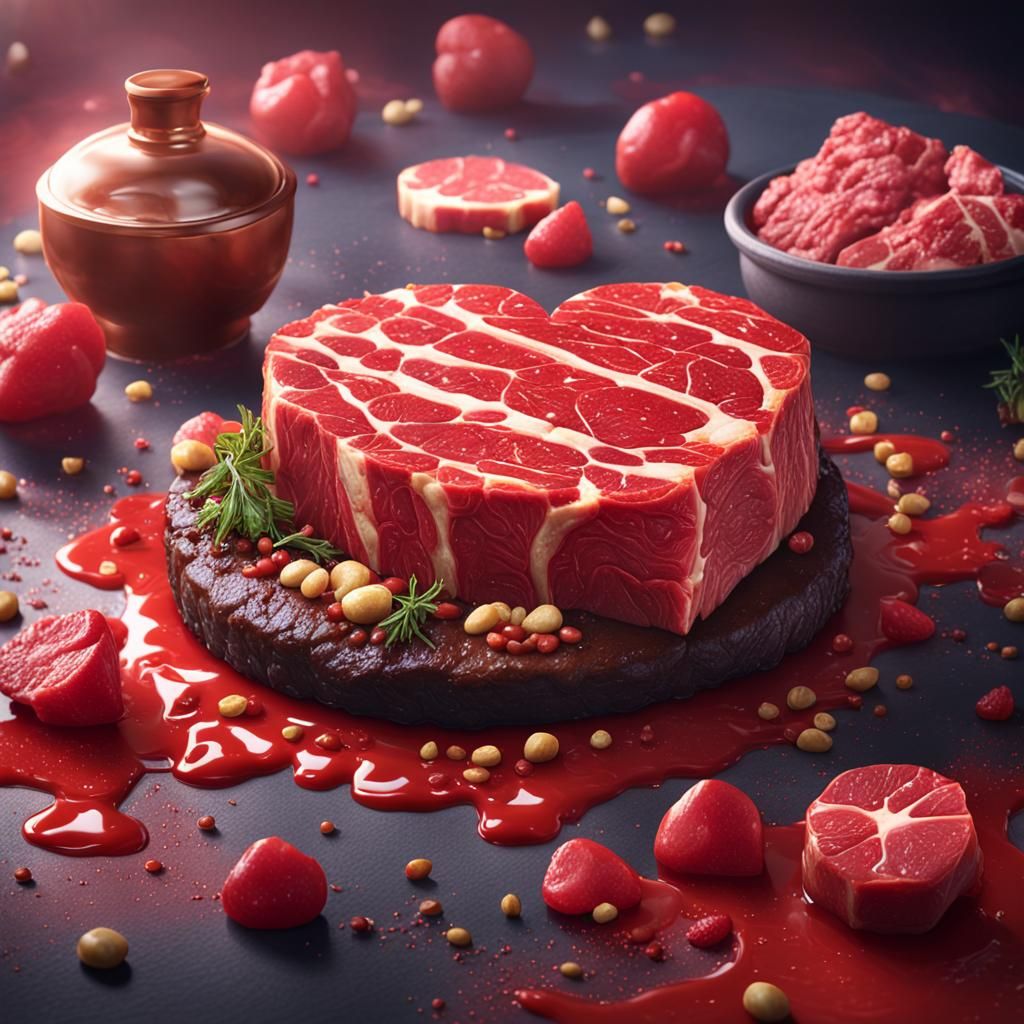 Western Beef Steak Detailed Matte Painting